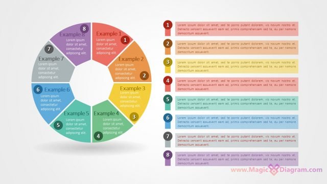 Шаблон діаграми для PowerPoint: Коло на 8 секторів