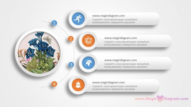 Шаблон діаграми для PowerPoint: Блоки на півколі