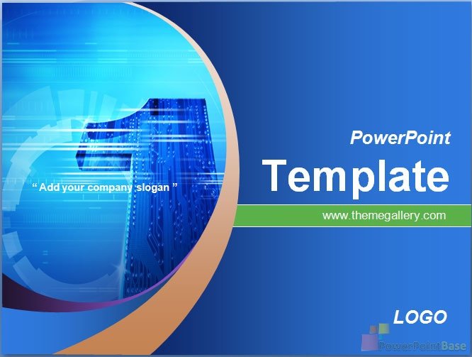 Yuklab olish PowerPoint shabloni �65 ko�k tuslarda taqdimot uchun bepul