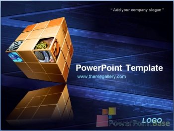 Yuklab olish PowerPoint shabloni �64 ko�k tuslarda taqdimot uchun bepul